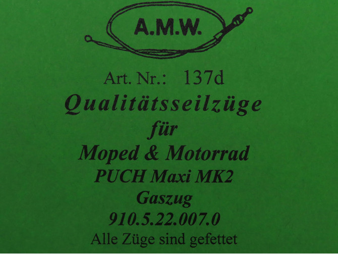 Bowdenzug Puch Maxi MK2 Gaszug mit Rohrbogen A.M.W.  product
